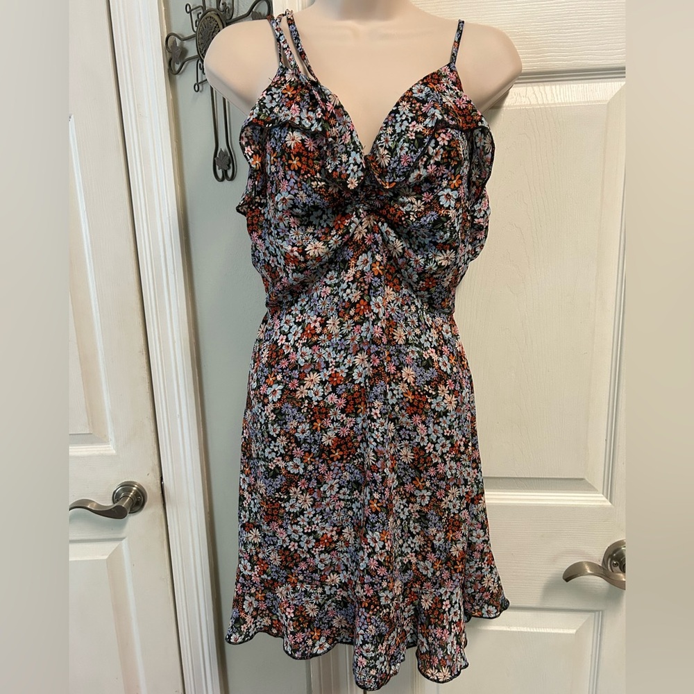 Honey & Sparkle Colorful Print Sleeveless Dress SZ Large NWT Backless Mini
